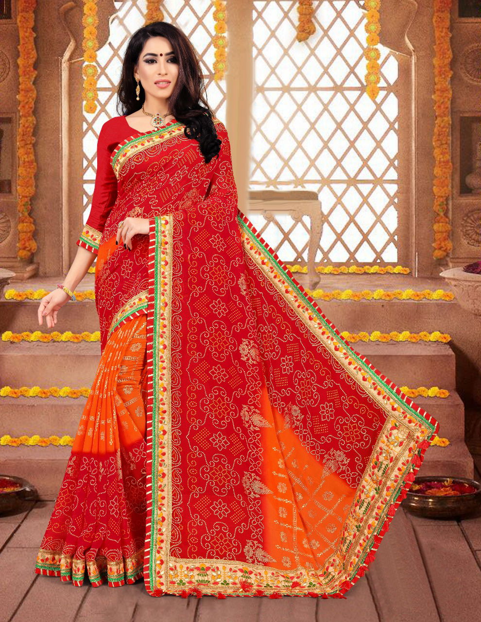 Kum Kum By Jalnidhi Georgette Bandhani Saree Exporters In India
